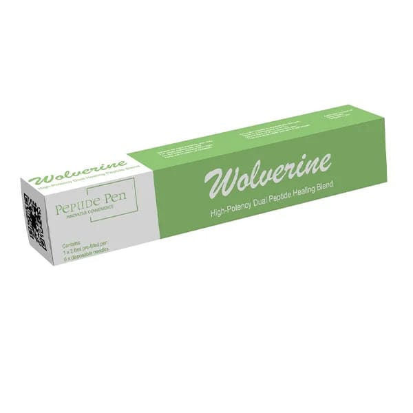 Wolverine Peptide Pen green box packaging, BPC-157 and TB-500 healing blend for injury recovery in South Africa.