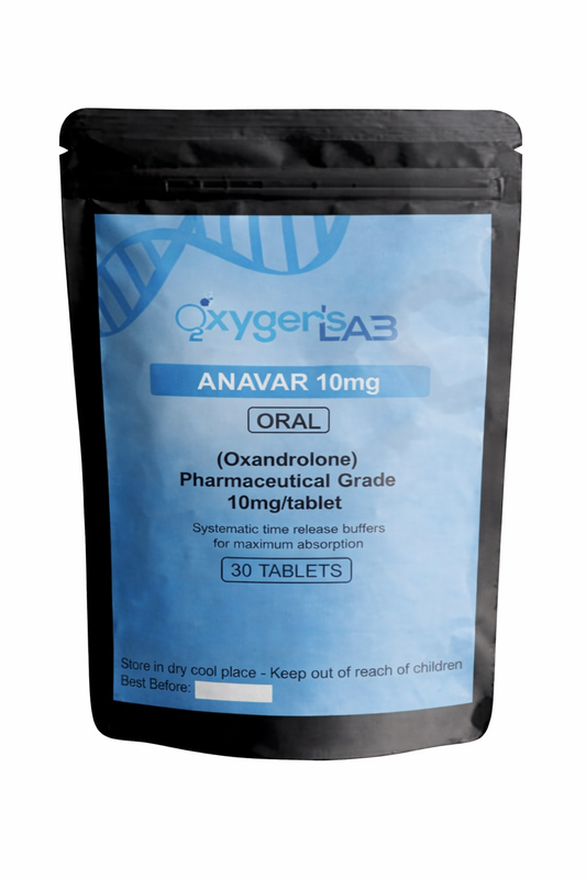 Oxygent Lab ANAVAR 10mg packaging on a white background