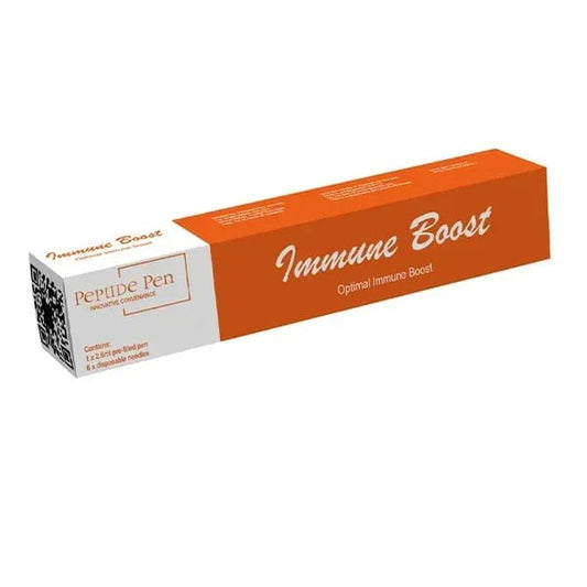Immune Boost Peptide Pen box orange and white packaging with pre-filled pen and needles for sale in South Africa.