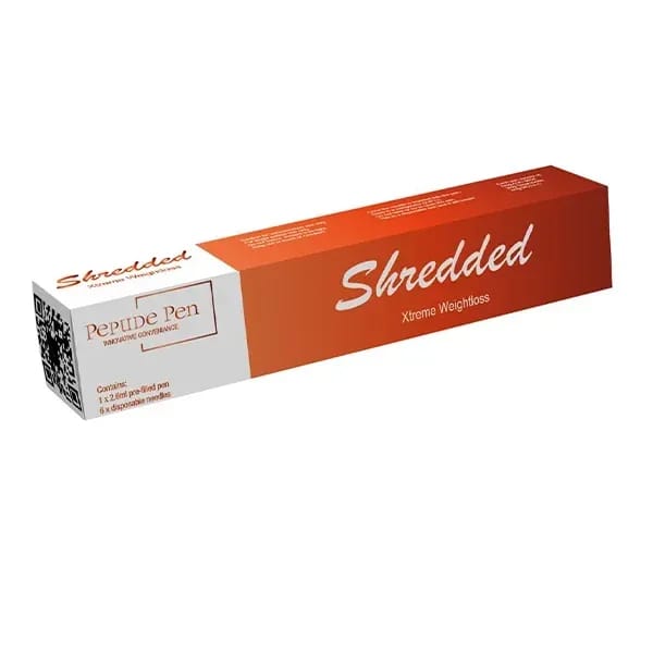 Shredded Peptide Pen orange box packaging, xtreme weightloss injection with pre-filled pen and needles.